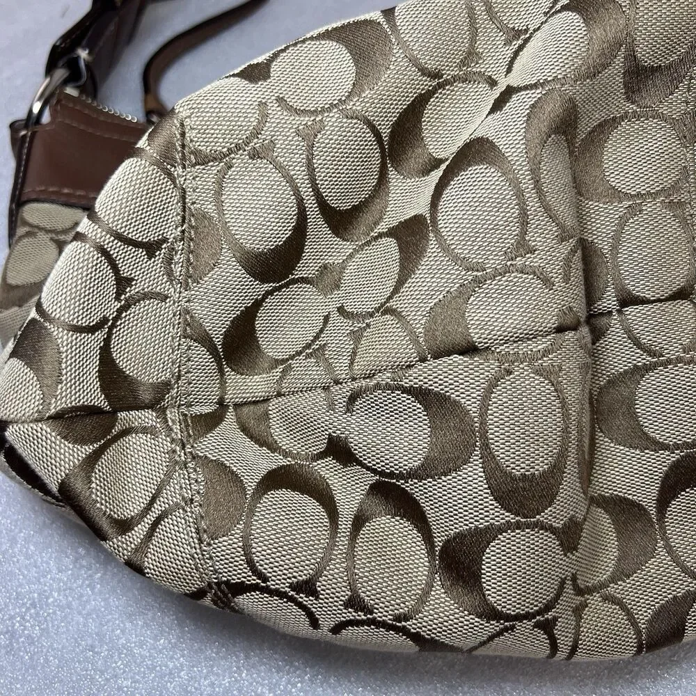 Coach LARGE F13741 Vintage Y2K Soho Hobo Shoulder Bag Beige Signature C Canvas